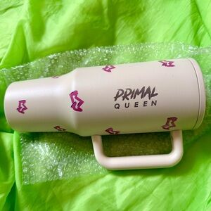 NIB! 👑 Primal Queen 🩷 40 Oz Pink Cream Tumbler Mug w/ Straw & Magenta Crowns